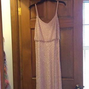 Adrianna Papell beaded blush gown